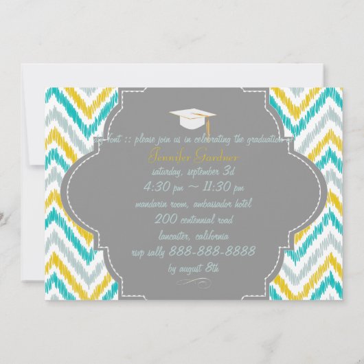 PixDezinesイカットのschevron sharize 招待状 (裏面)