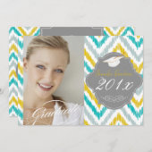 PixDezinesイカットのschevron sharize 招待状 (正面/裏面)