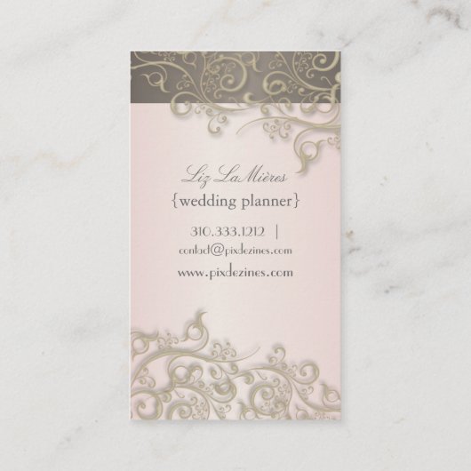 PixDezinesウェディングプランナー、チタン旋回 名刺 (裏面)