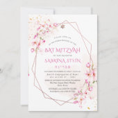 PixDezinesウォーターカラーさくらんぼブラッズバルミツワー 招待状 (正面)