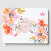 PixDezinesウォーターカラーオレンジバラバルミツワー ゲストブック (正面)