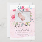 PixDezinesウォーターカラーガーデオンバラ《キリスト教》洗礼式や命名式 招待状 (正面)