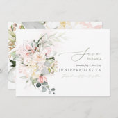 PixDezinesウォーターカラークリーム赤面バラ セーブザデート (正面/裏面)