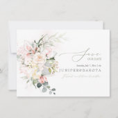 PixDezinesウォーターカラークリーム赤面バラ セーブザデート (正面)