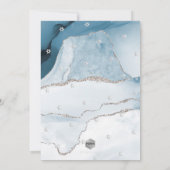 PixDezinesウォーターカラーゲートティール(緑がかった色)ブルーバー(ユダヤ教の)バル・ミツ 招待状 (裏面)