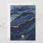 PixDezinesウォーターカラーゲート石板ブルー（ユダヤ教の）バル・ミツバー 招待状 (裏面)