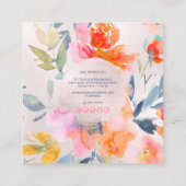 PixDezinesウォーターカラーサマーガーデンバラ スクエア名刺 (裏面)