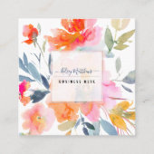 PixDezinesウォーターカラーサマーガーデンバラ スクエア名刺 (正面)