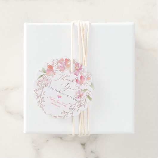 PixDezinesウォーターカラースイートピーリースサンキュー フェイバータグ (インサイチュ)