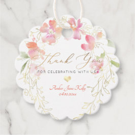 PixDezinesウォーターカラースイートピーリースサンキュー フェイバータグ