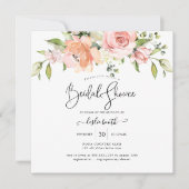 PixDezinesウォーターカラーダスティバラブライダルシャワー 招待状 (正面)