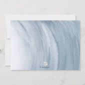 PixDezinesウォーターカラーダスティブルーウェーブバー(ユダヤ教の)バル・ミツバー 招待状 (裏面)