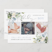 PixDezinesウォーターカラーダスティブルーユーカリ誕生 ポストカード (正面/裏面)