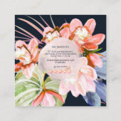 PixDezinesウォーターカラーピーチシンビジウムオーキッド スクエア名刺 (裏面)