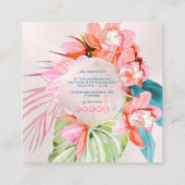 PixDezinesウォーターカラーピーチシンビジウムオーキッド スクエア名刺 (裏面)