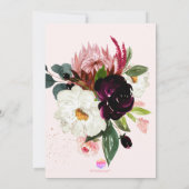 PixDezinesウォーターカラーブルゴーニュバラブライダルシャワー 招待状 (裏面)