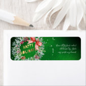 PixDezinesウォーターカラーホリデイズウィンターリース ラベル (インサイチュ)