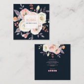 PixDezinesウォーターカラーミッドサマーパステルバラ スクエア名刺 (正面/裏面)