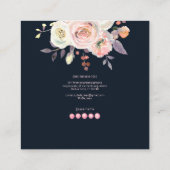 PixDezinesウォーターカラーミッドサマーパステルバラ スクエア名刺 (裏面)