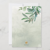 PixDezinesウォーターカラーユーカリブライダルルンチョン 招待状 (裏面)