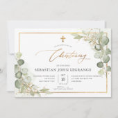 PixDezinesウォーターカラーユーカリ《キリスト教》洗礼式や命名式 招待状 (正面)