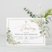 PixDezinesウォーターカラーユーカリ《キリスト教》洗礼式や命名式 招待状 (スタンド正面)