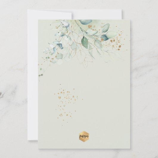 PixDezinesウォーターカラーユーカリ《キリスト教》洗礼式や命名式 招待状 (裏面)