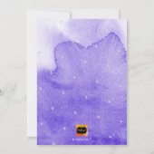 PixDezinesウォーターカラーラベンダーパープルバルミツワー 招待状 (裏面)