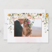 PixDezinesウォーターカラー秋ガーデンフラワーズ セーブザデート (裏面)