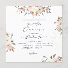 PixDezinesウォーターカラー赤面+クリームバラコミュニオン 招待状