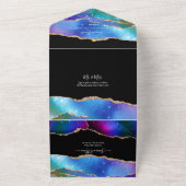 PixDezinesウォーターカラー銀河系Agateバー（ユダヤ教の）バル・ミツバーオール オールインワン招待状 (外側)