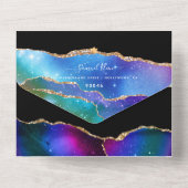 PixDezinesウォーターカラー銀河系Agateバー（ユダヤ教の）バル・ミツバーオール オールインワン招待状 (裏面)