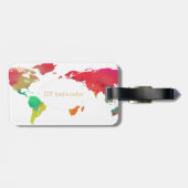 PixDezinesウォーターカラー/ワールドマップ/DIYバックグラウンド ラゲッジタグ (裏面横)