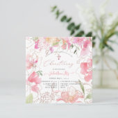 PixDezinesウオーターカラー赤面スウィートピーズ《キリスト教》洗礼式や命名式 招待状 (スタンド正面)