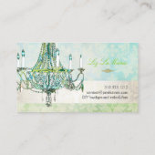 PixDezinesエメラルドグリーン+ブルートパズシャンデリア 名刺 (裏面)