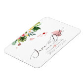 PixDezinesエレガントハワイアンマップ日付の保存 マグネット (左側)