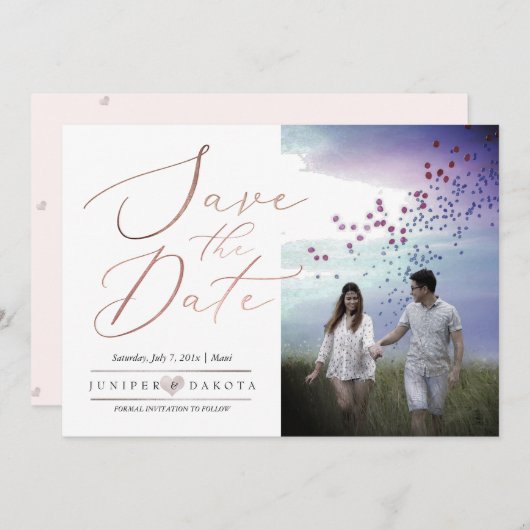 PixDezinesエレガントバラ金ゴールド 招待状 (正面/裏面)