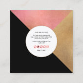 PixDezinesエレガントフェイク金ゴールド赤銅 スクエア名刺 (裏面)