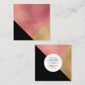 PixDezinesエレガントフェイク金ゴールド赤銅 スクエア名刺 (正面/裏面)