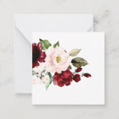 PixDezinesエレガント赤面ブルゴーニュ水カラーバラ ノートカード (裏面)