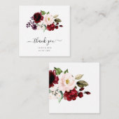 PixDezinesエレガント赤面ブルゴーニュ水カラーバラ ノートカード (正面/裏面)