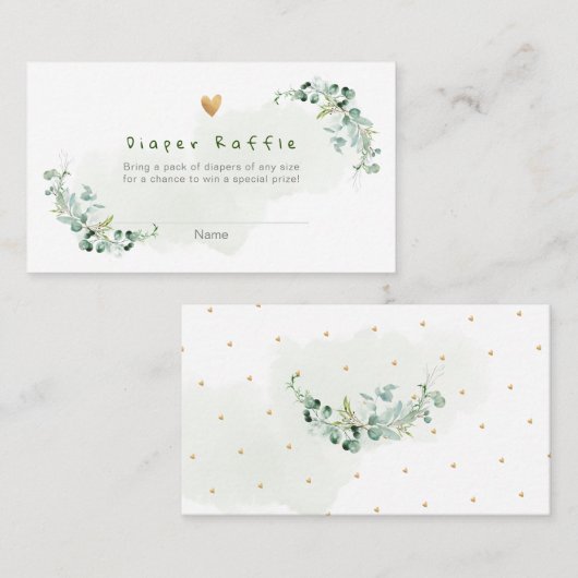 PixDezinesオムツラッフルガムユーカリプタス座席表 プレイスカード (正面/裏面)