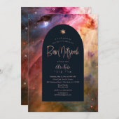 PixDezinesオリオンモダンネブラバー（ユダヤ教の）バル・ミツバーインヴィータ 招待状 (正面/裏面)