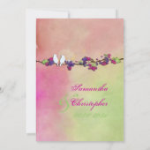 PixDezinesオリジナルラブバード水彩画 招待状 (裏面)