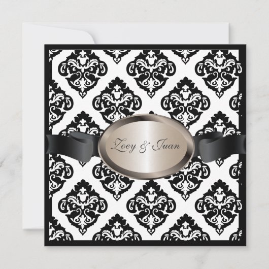 PixDezinesオリビア ダマスク 招待状 (裏面)