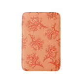 PixDezinesオレンジのサンゴ/暗い背景色 バスマット (正面縦)