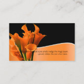 PixDezinesオレンジのcalla lily/diy背景 名刺 (裏面)