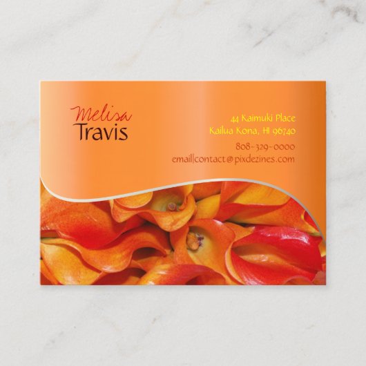 PixDezinesオレンジカラユリ 名刺 (正面)
