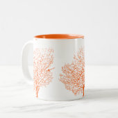 PixDezinesオレンジサンゴ ツートーンマグカップ (正面左)