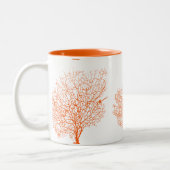 PixDezinesオレンジサンゴ ツートーンマグカップ (左)